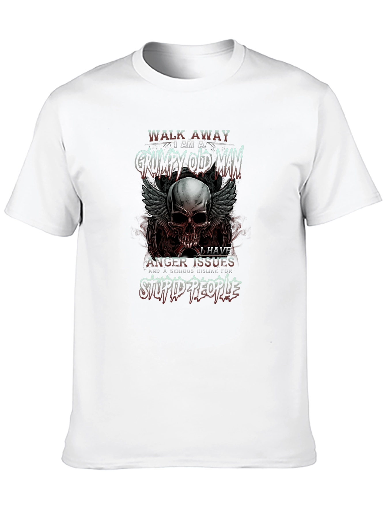 Grumpy Old Man Skull Graphic T-Shirt