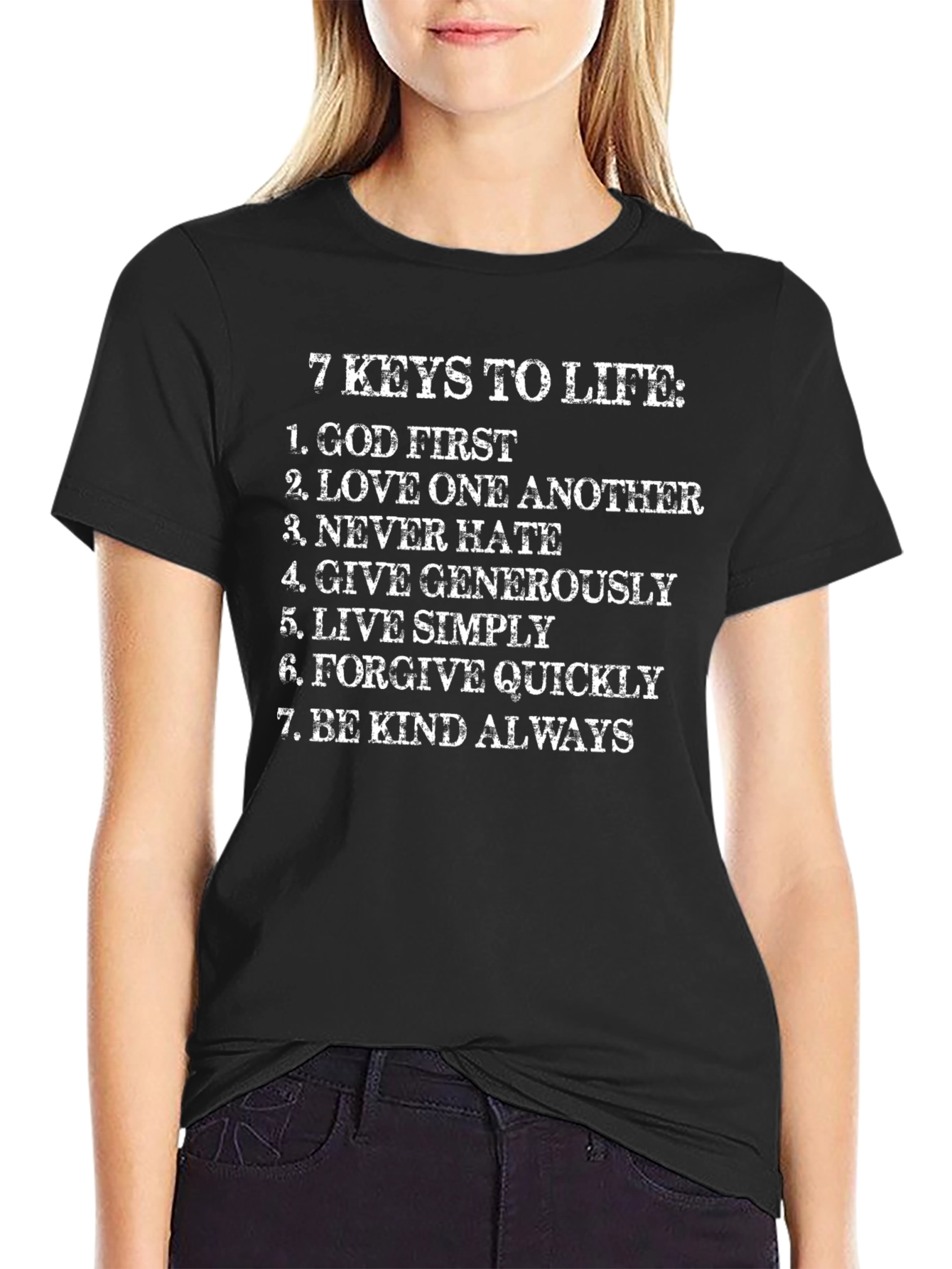 7 Keys to Life Graphic Tee - Black