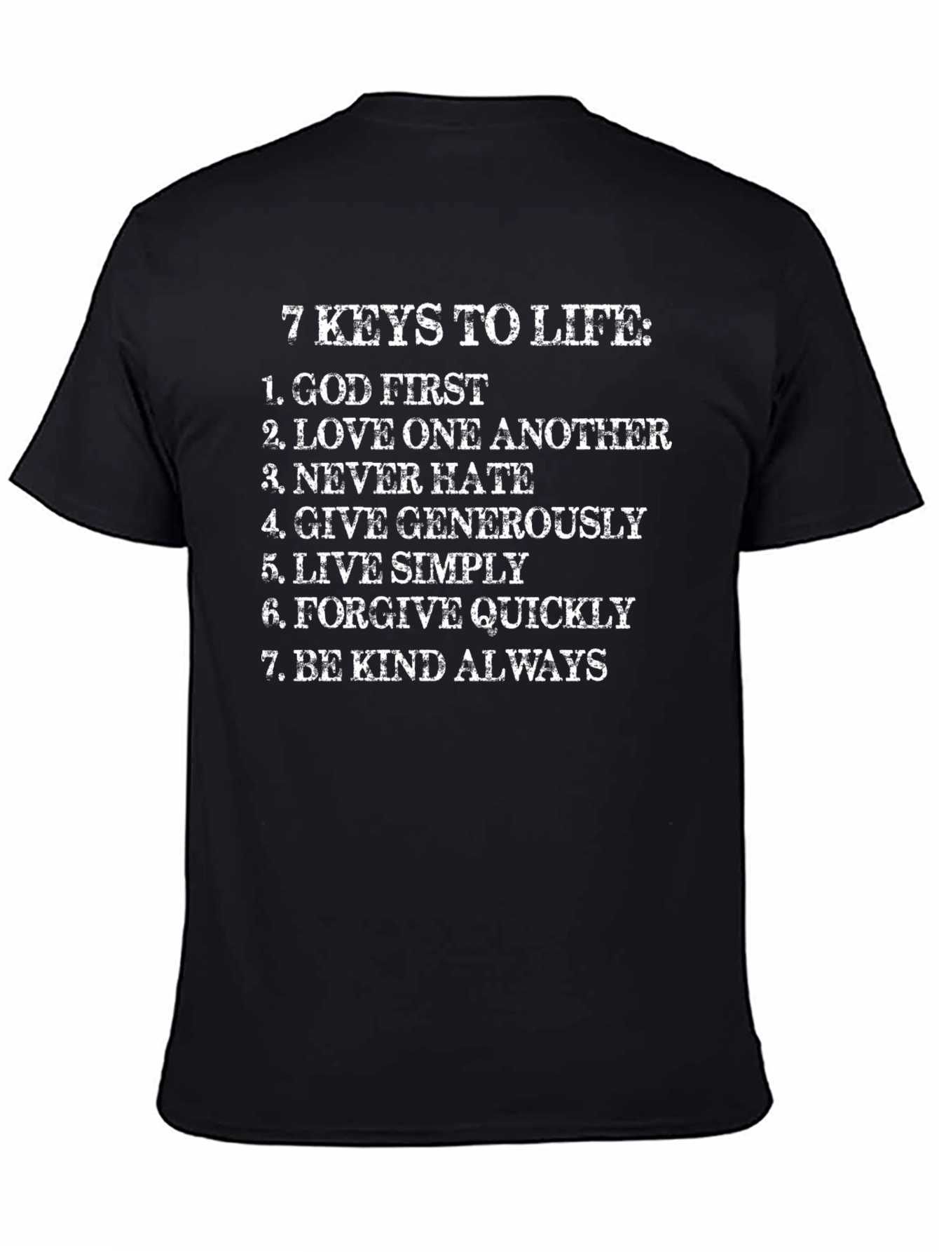 7 Keys to Life Graphic Tee - Black