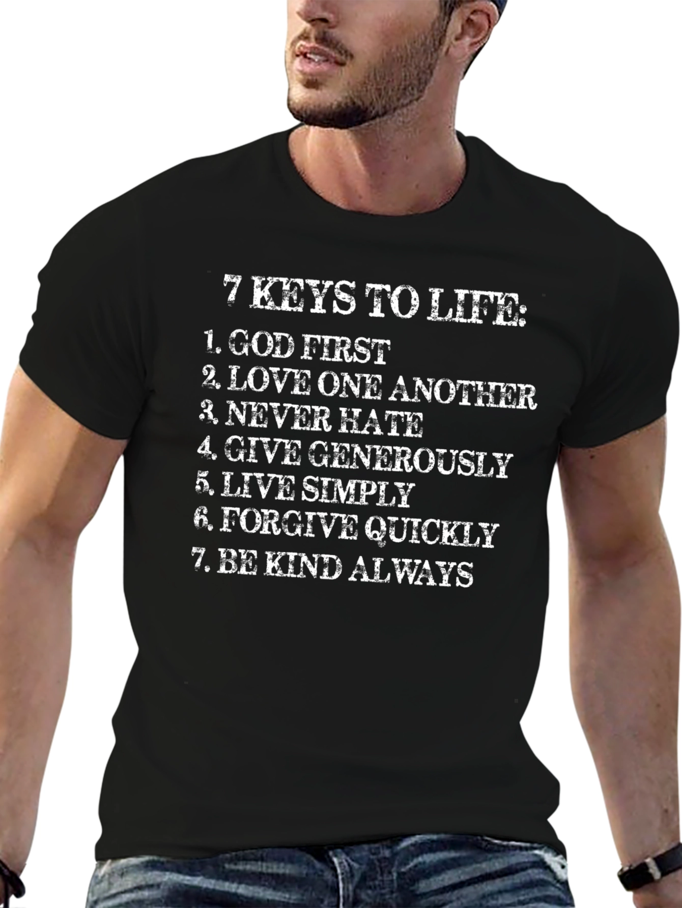 7 Keys to Life Graphic Tee - Black