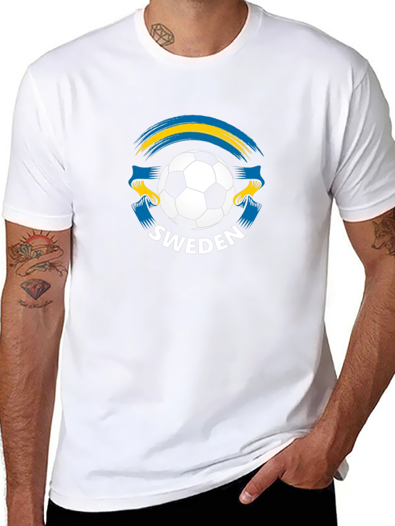 Sweden Soccer T-Shirt - Black Football Fan Apparel