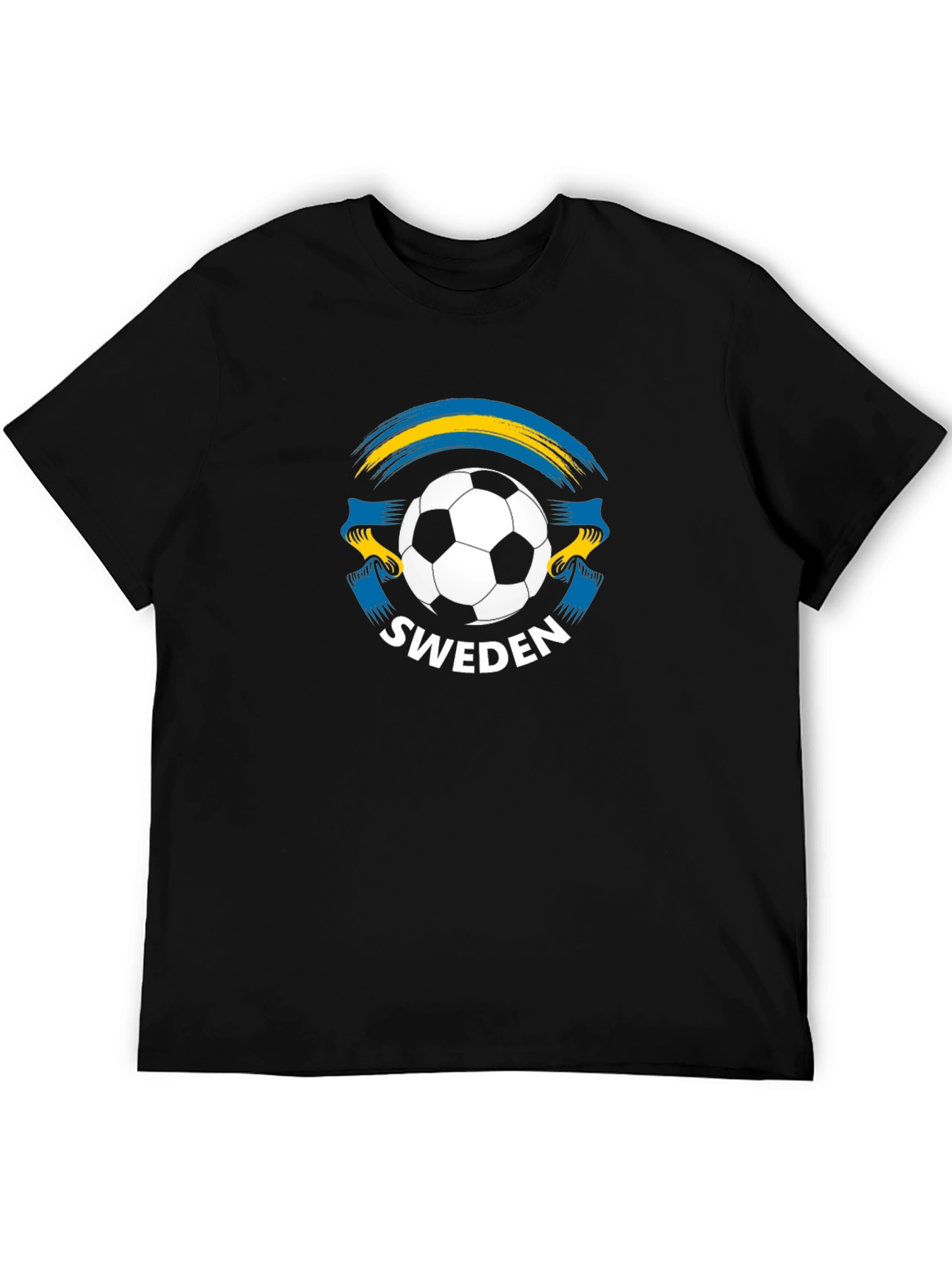 Sweden Soccer T-Shirt - Black Football Fan Apparel
