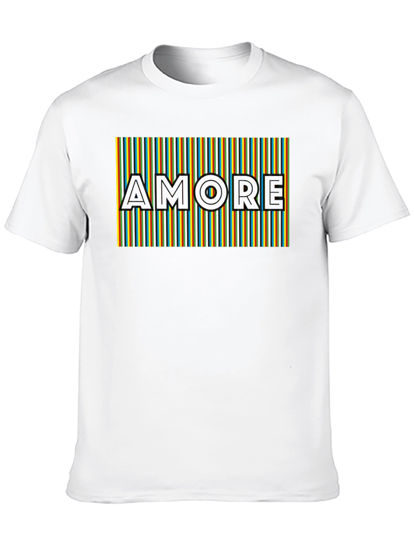 Amore Striped Graphic Tee - Black Casual Shirt
