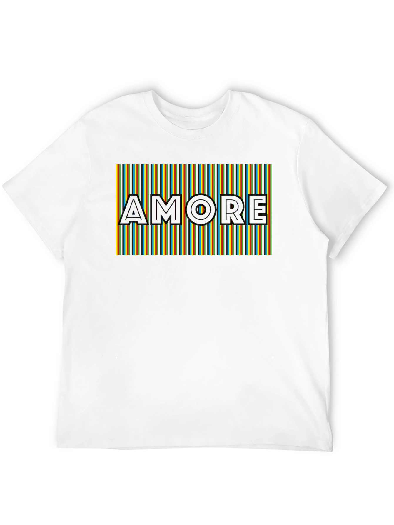 Amore Striped Graphic Tee - Black Casual Shirt