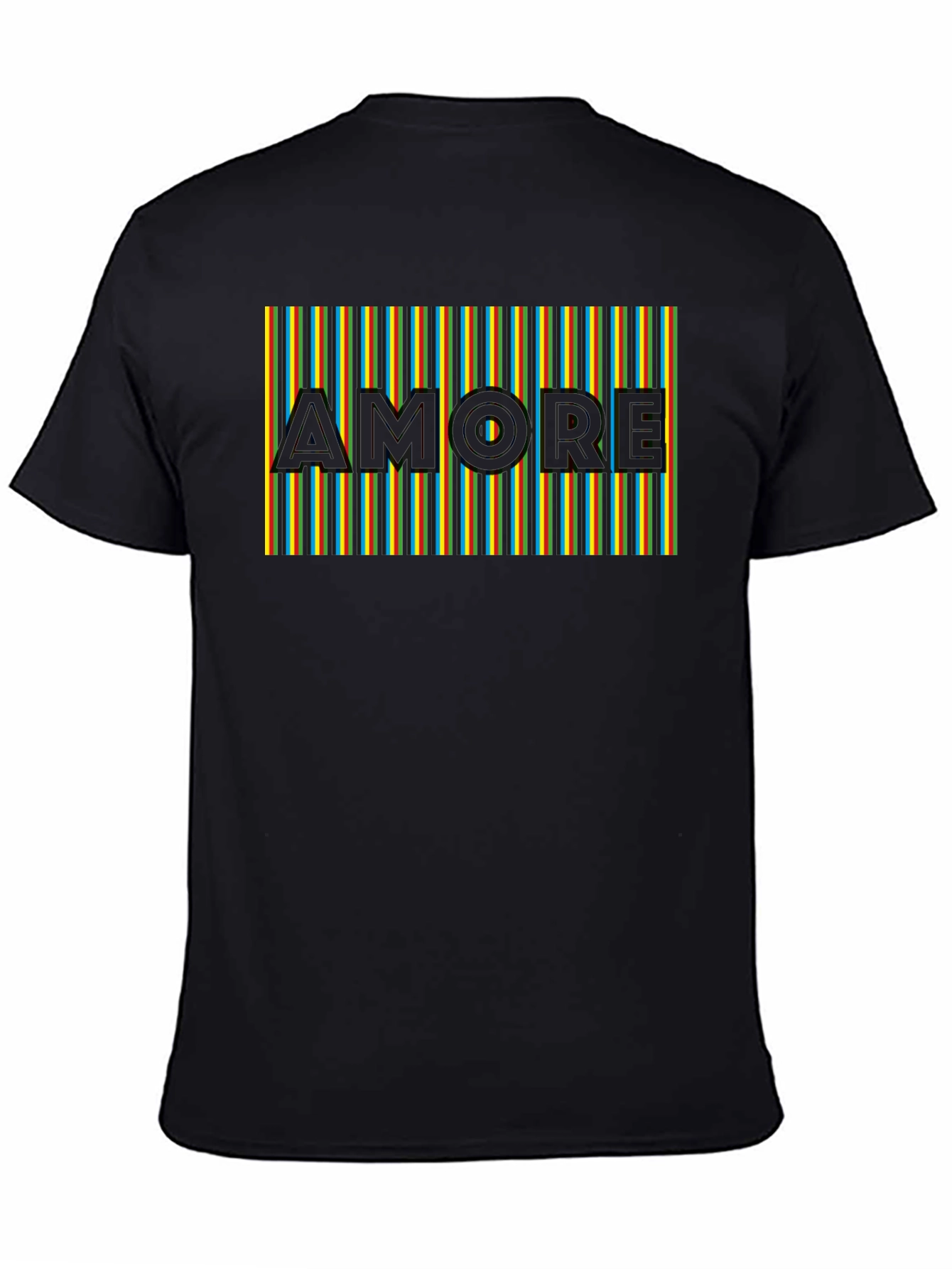 Amore Striped Graphic Tee - Black Casual Shirt