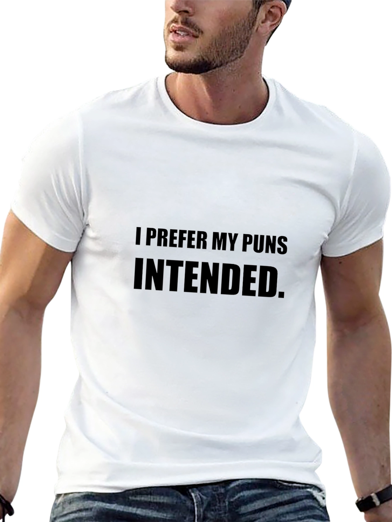 I Prefer My Puns Intended Black T-Shirt