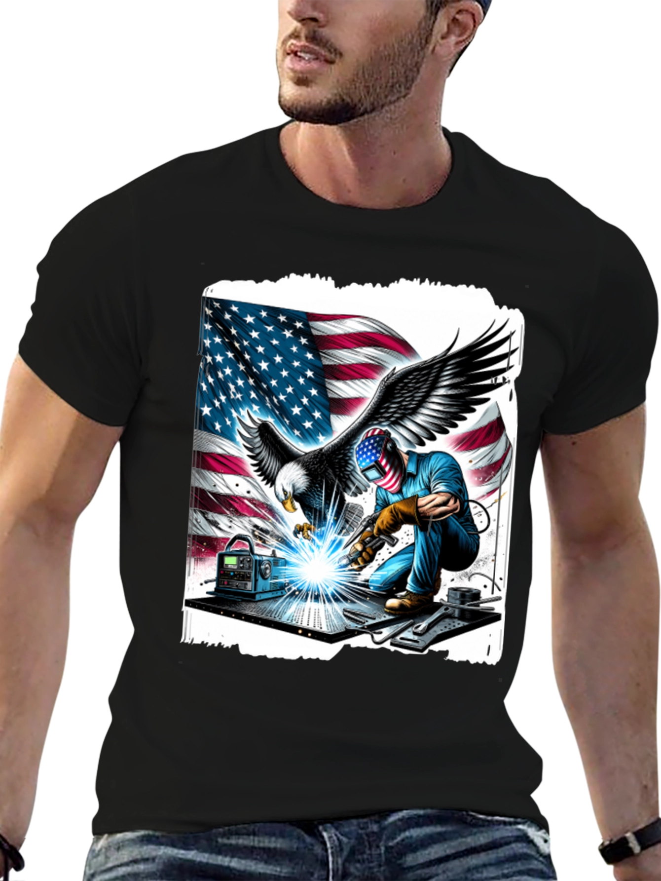 American Welder Eagle Graphic T-Shirt