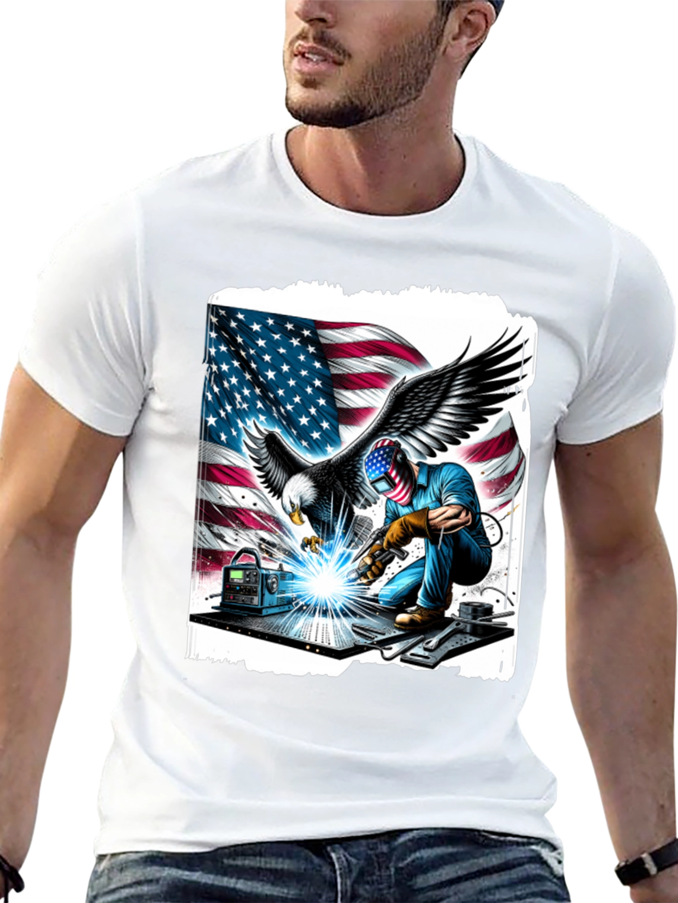 American Welder Eagle Graphic T-Shirt