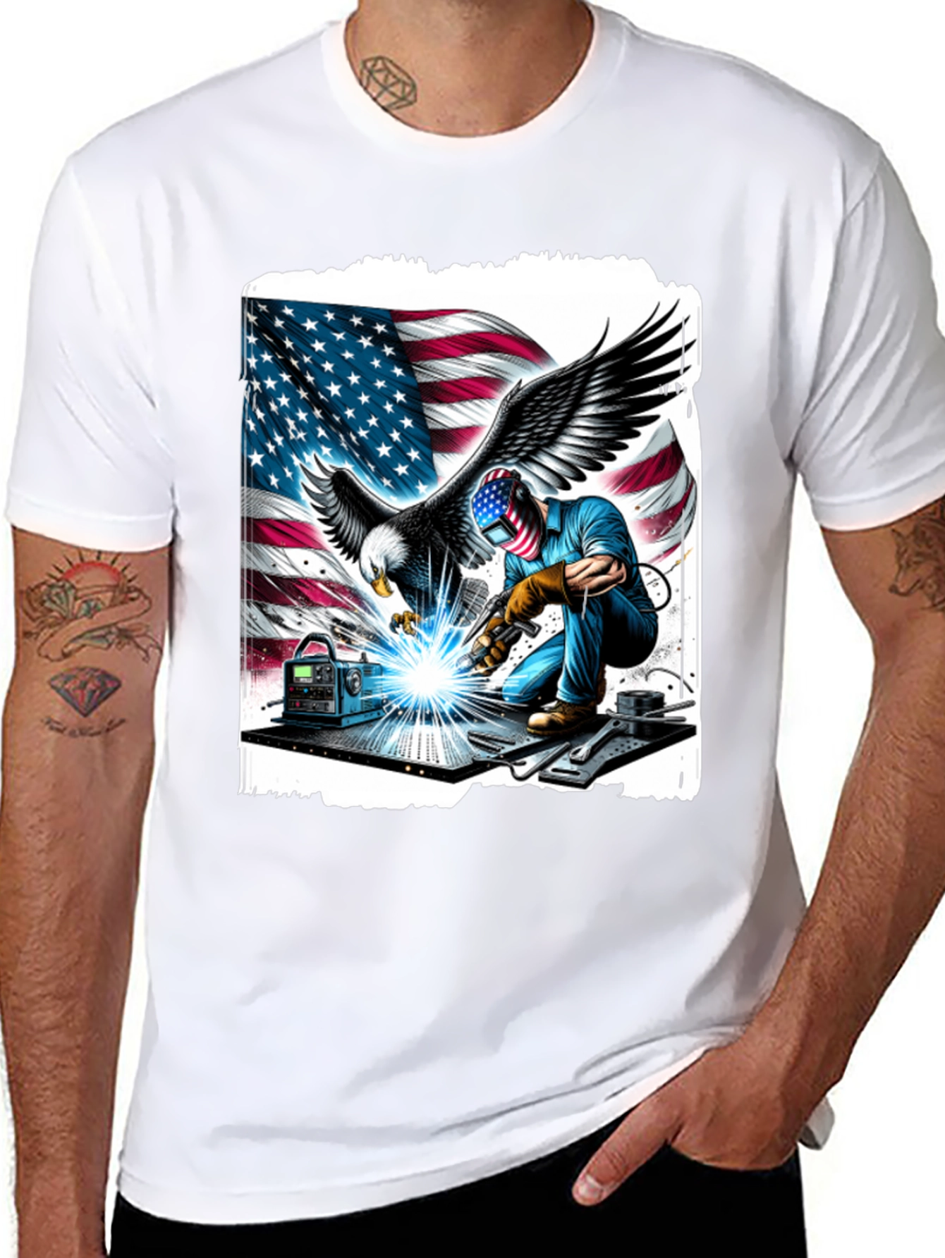American Welder Eagle Graphic T-Shirt