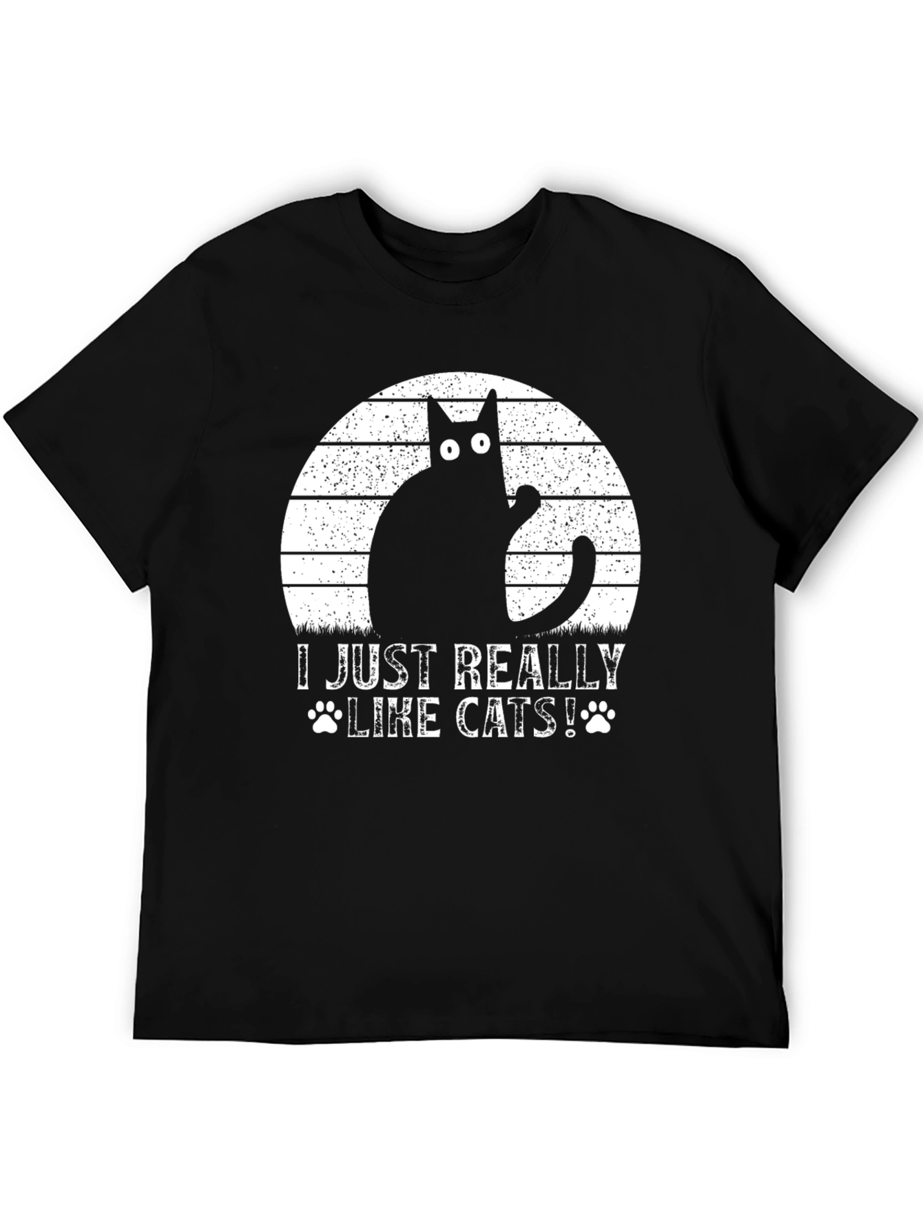 I Just Really Like Cats Black T-Shirt