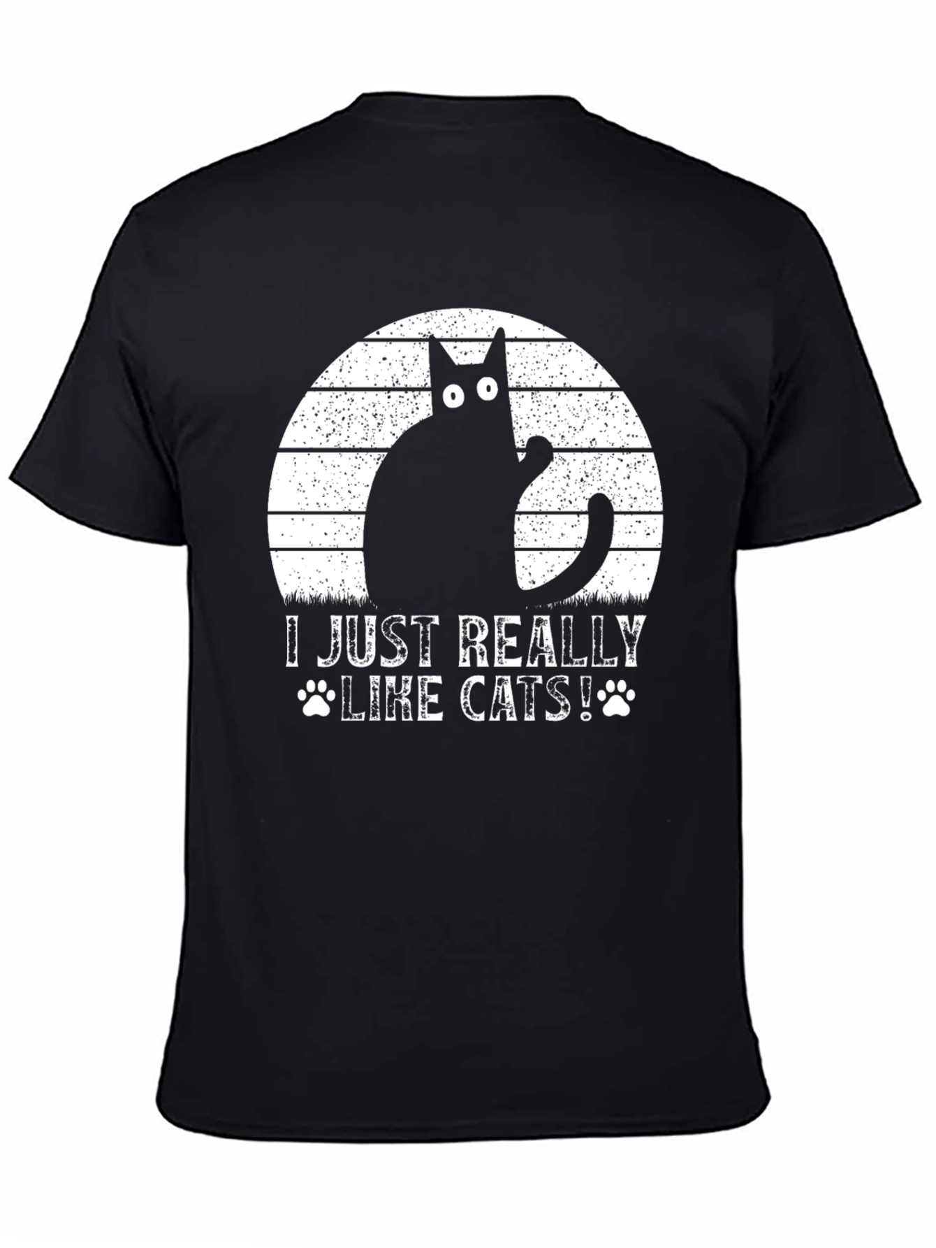 I Just Really Like Cats Black T-Shirt