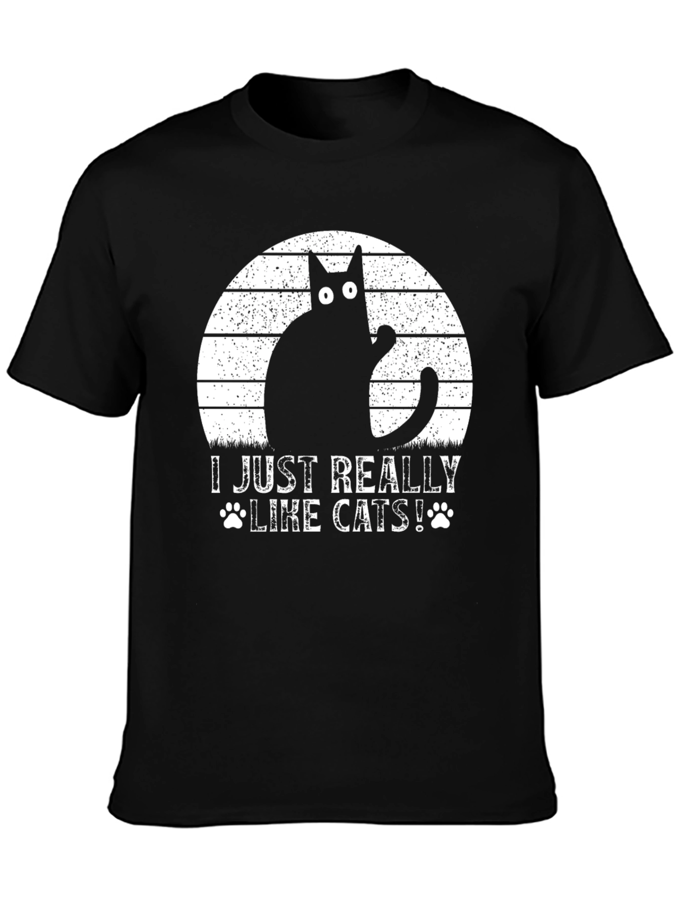 I Just Really Like Cats Black T-Shirt