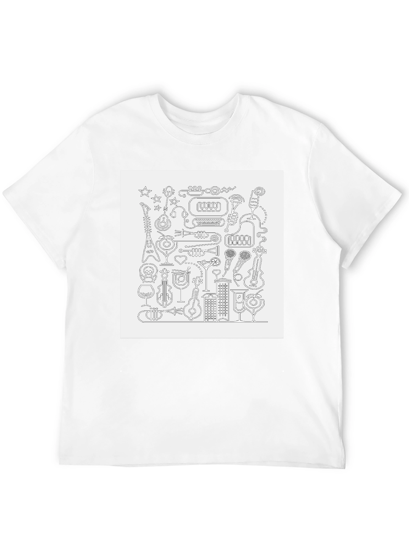 Musical Doodle Graphic Black T-Shirt