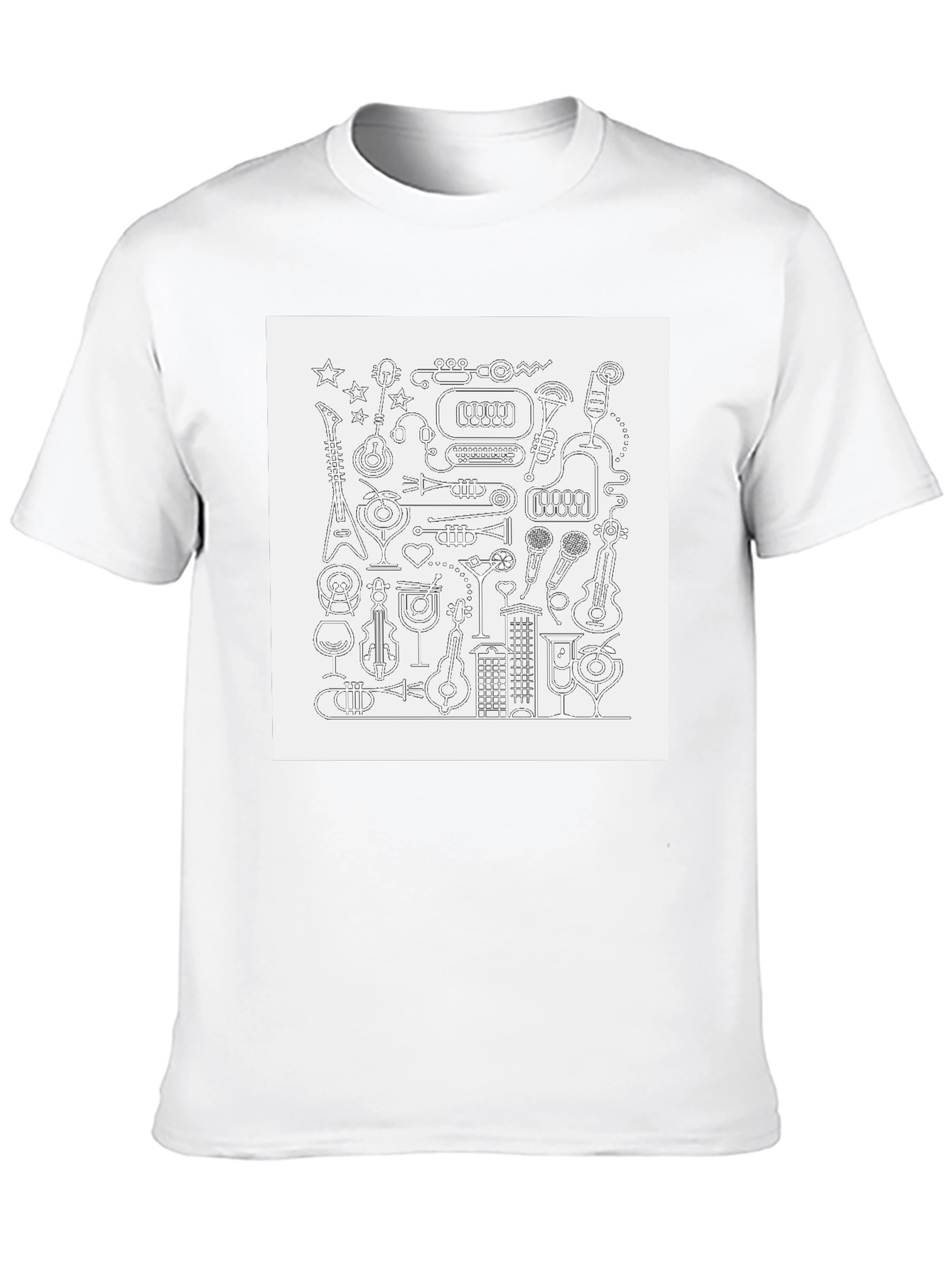 Musical Doodle Graphic Black T-Shirt