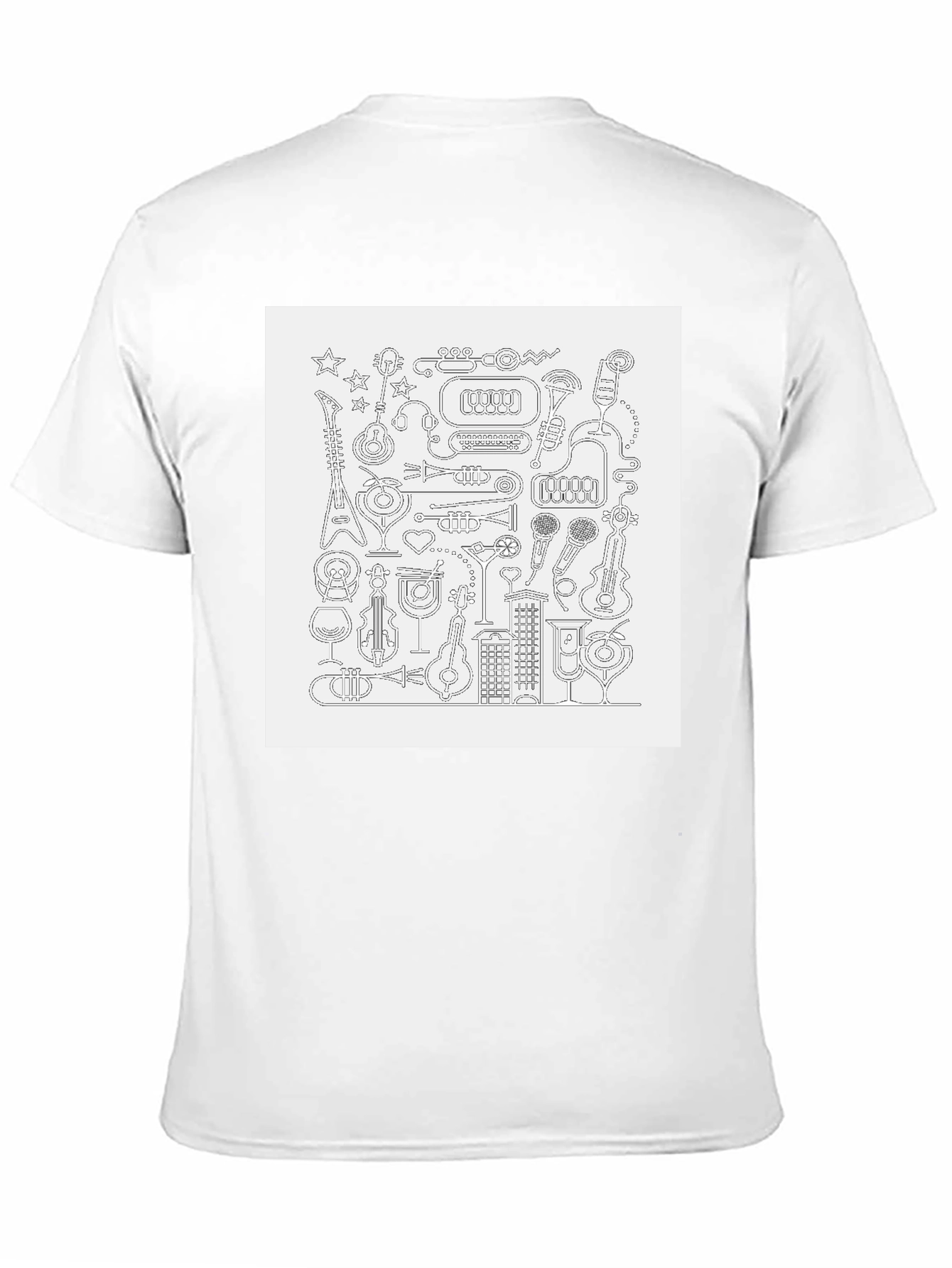 Musical Doodle Graphic Black T-Shirt