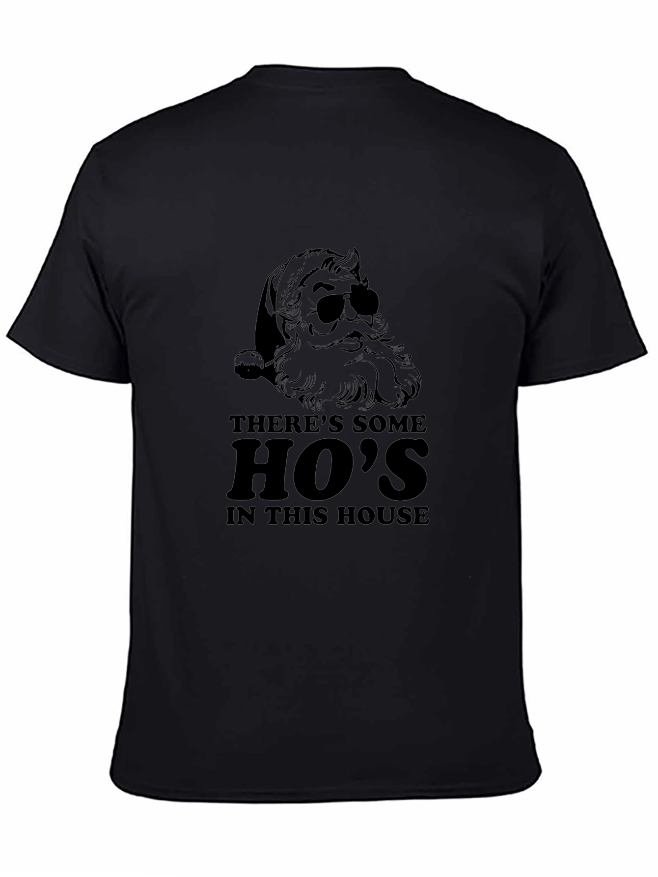 Funny Santa Hos In This House Black T-Shirt