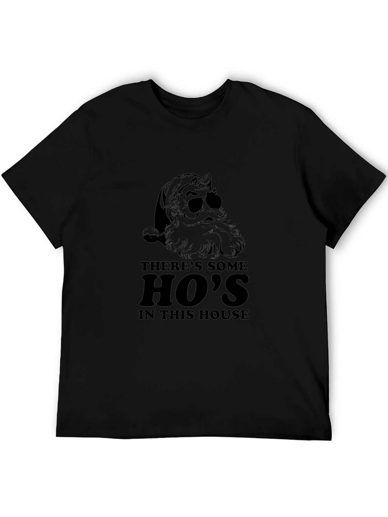 Funny Santa Hos In This House Black T-Shirt