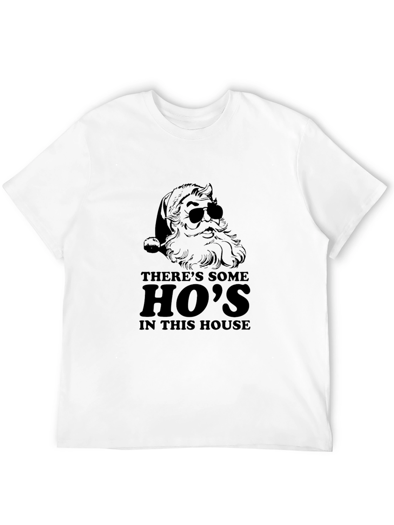 Funny Santa Hos In This House Black T-Shirt