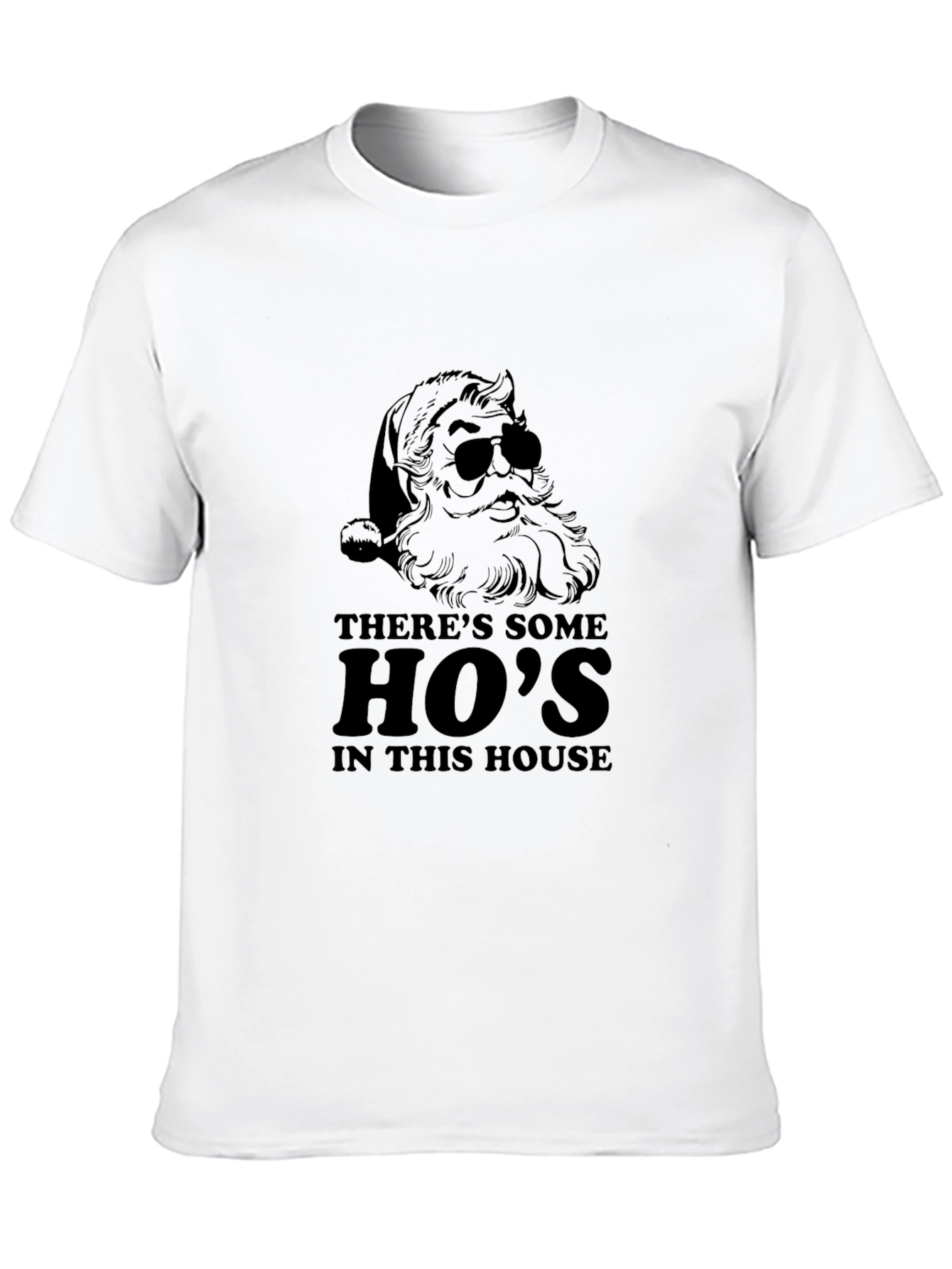 Funny Santa Hos In This House Black T-Shirt