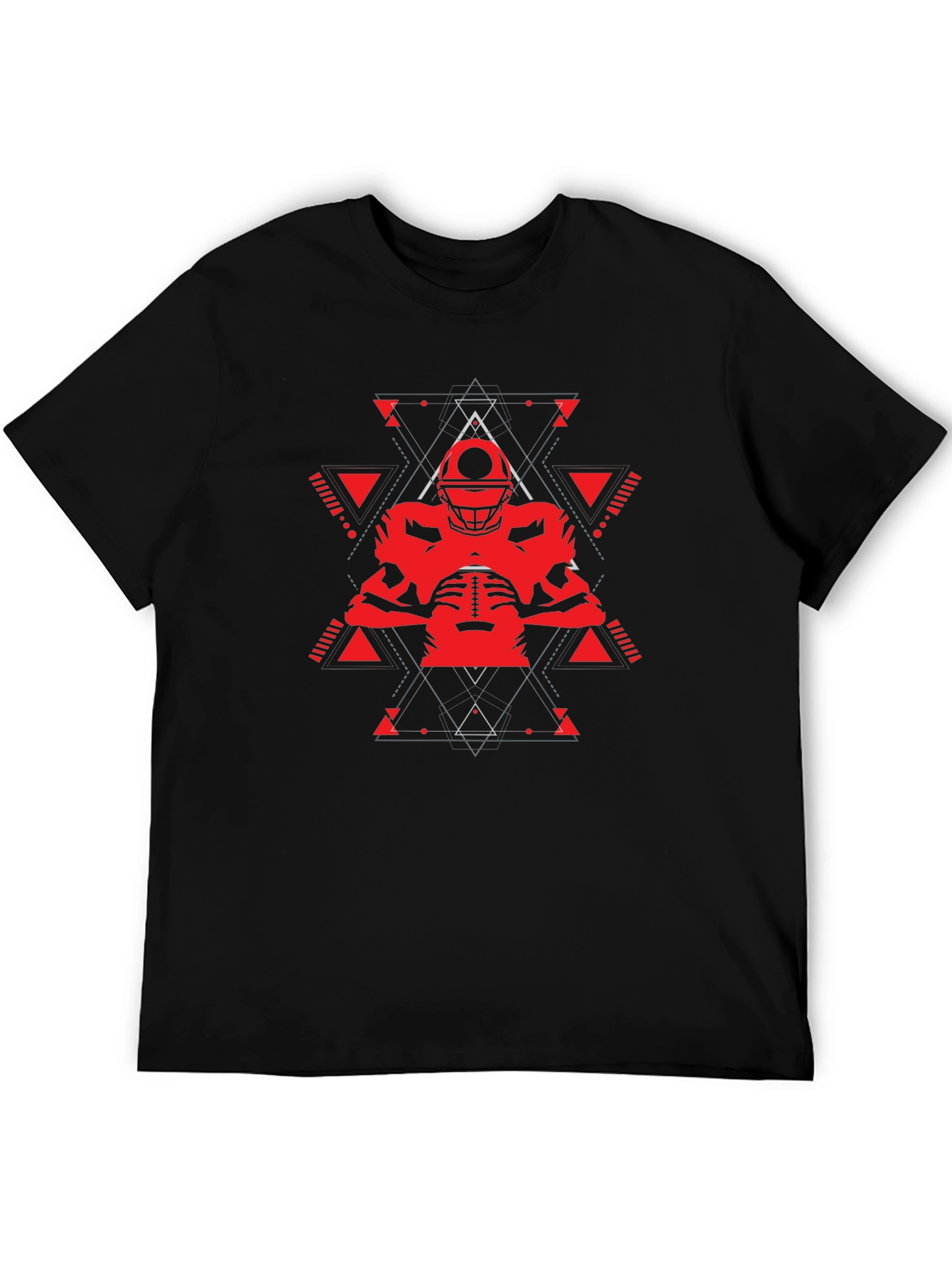 Geometric Football Player Graphic T-Shirt