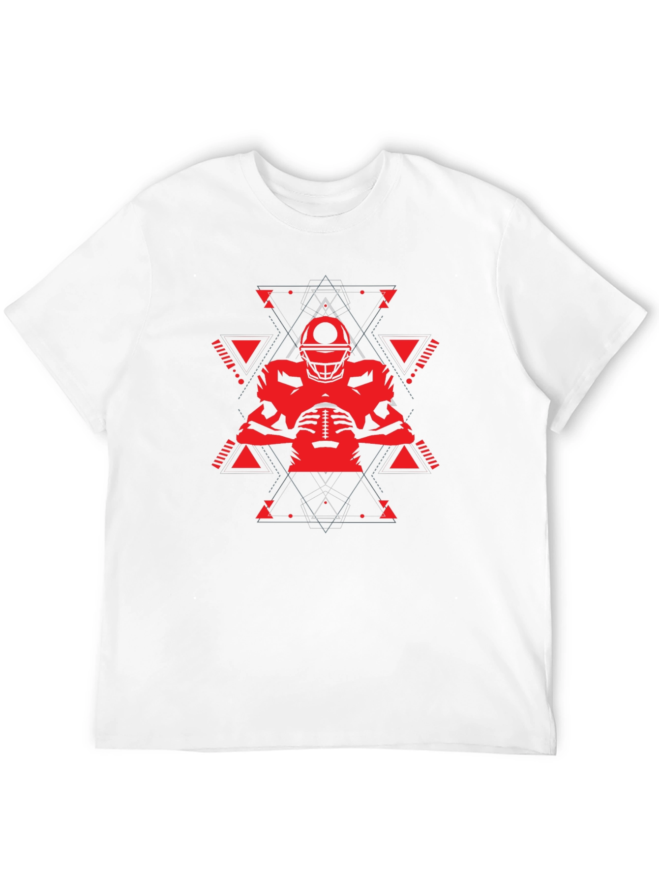 Geometric Football Player Graphic T-Shirt