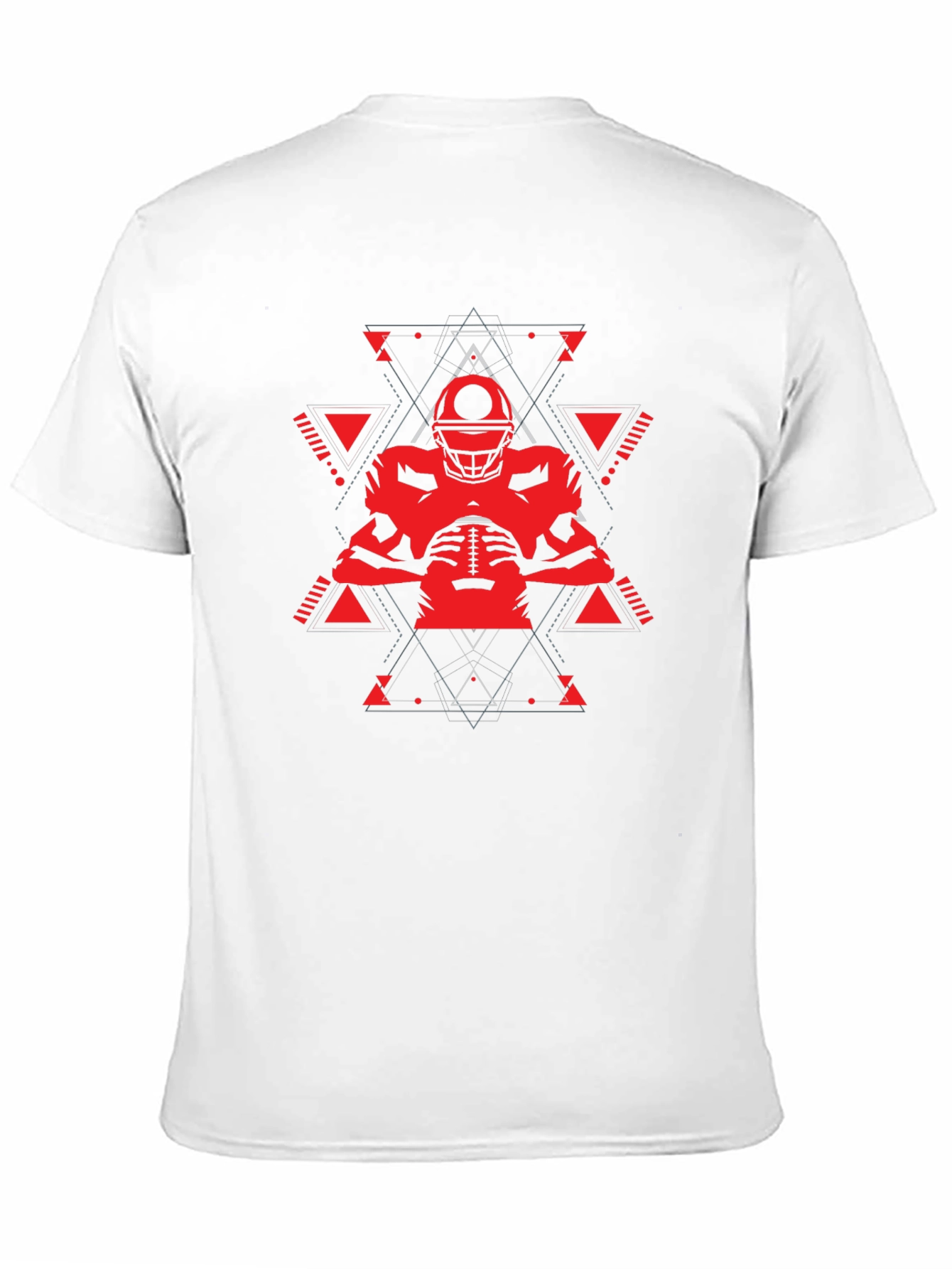 Geometric Football Player Graphic T-Shirt