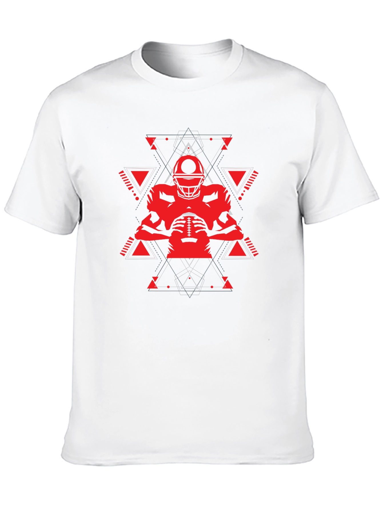 Geometric Football Player Graphic T-Shirt