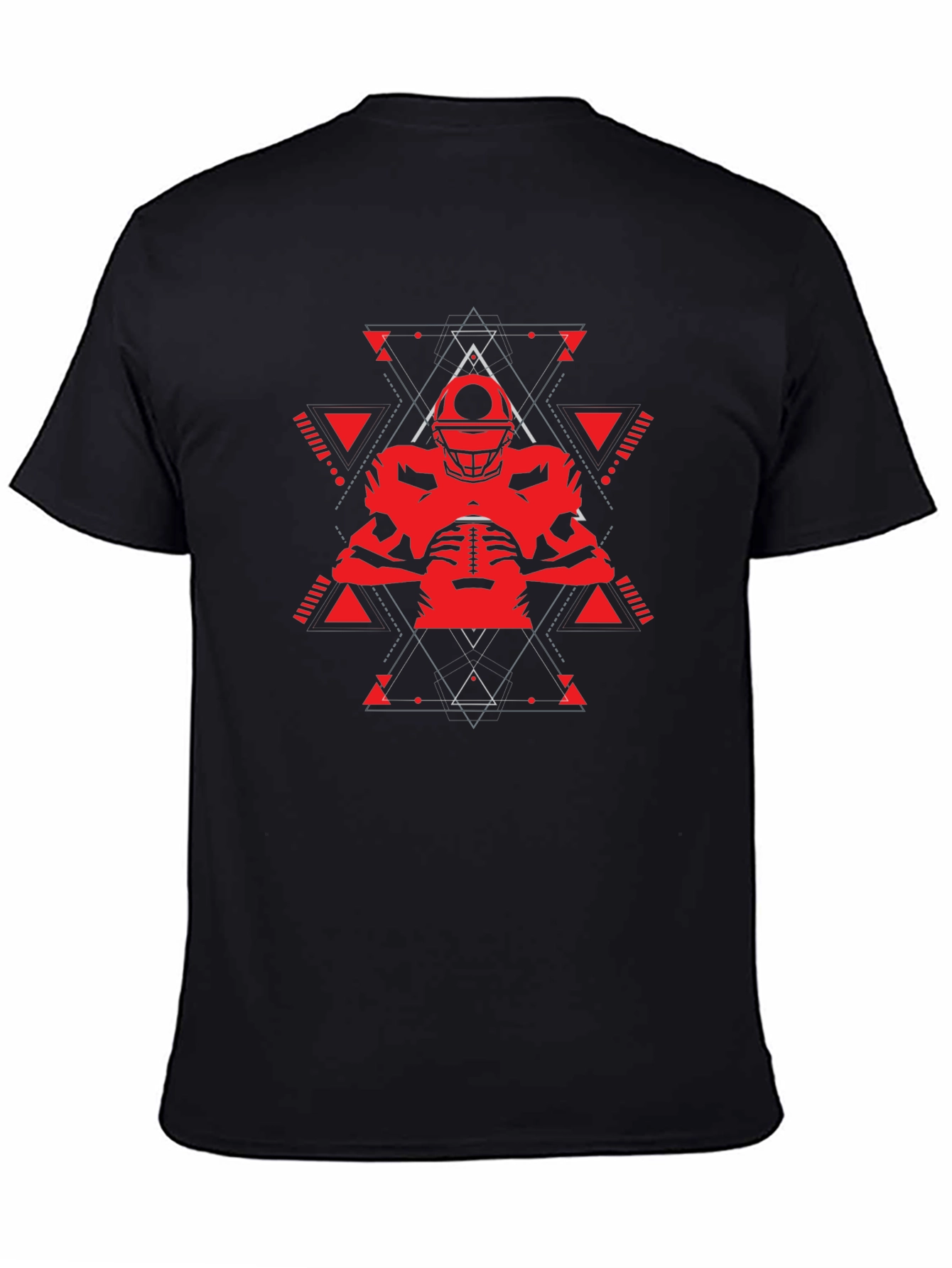 Geometric Football Player Graphic T-Shirt