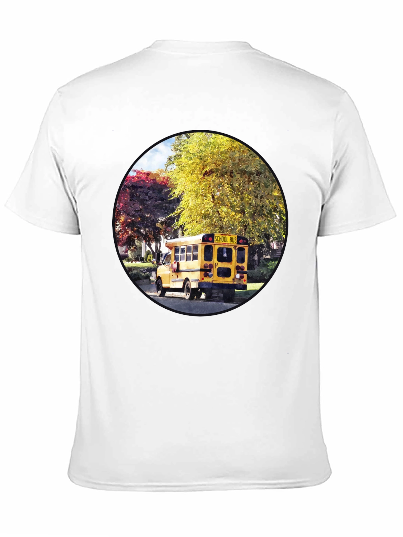 School Bus Graphic Tee - Unique Circle Design