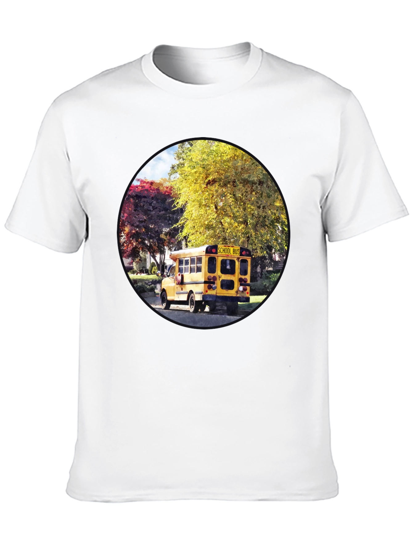 School Bus Graphic Tee - Unique Circle Design