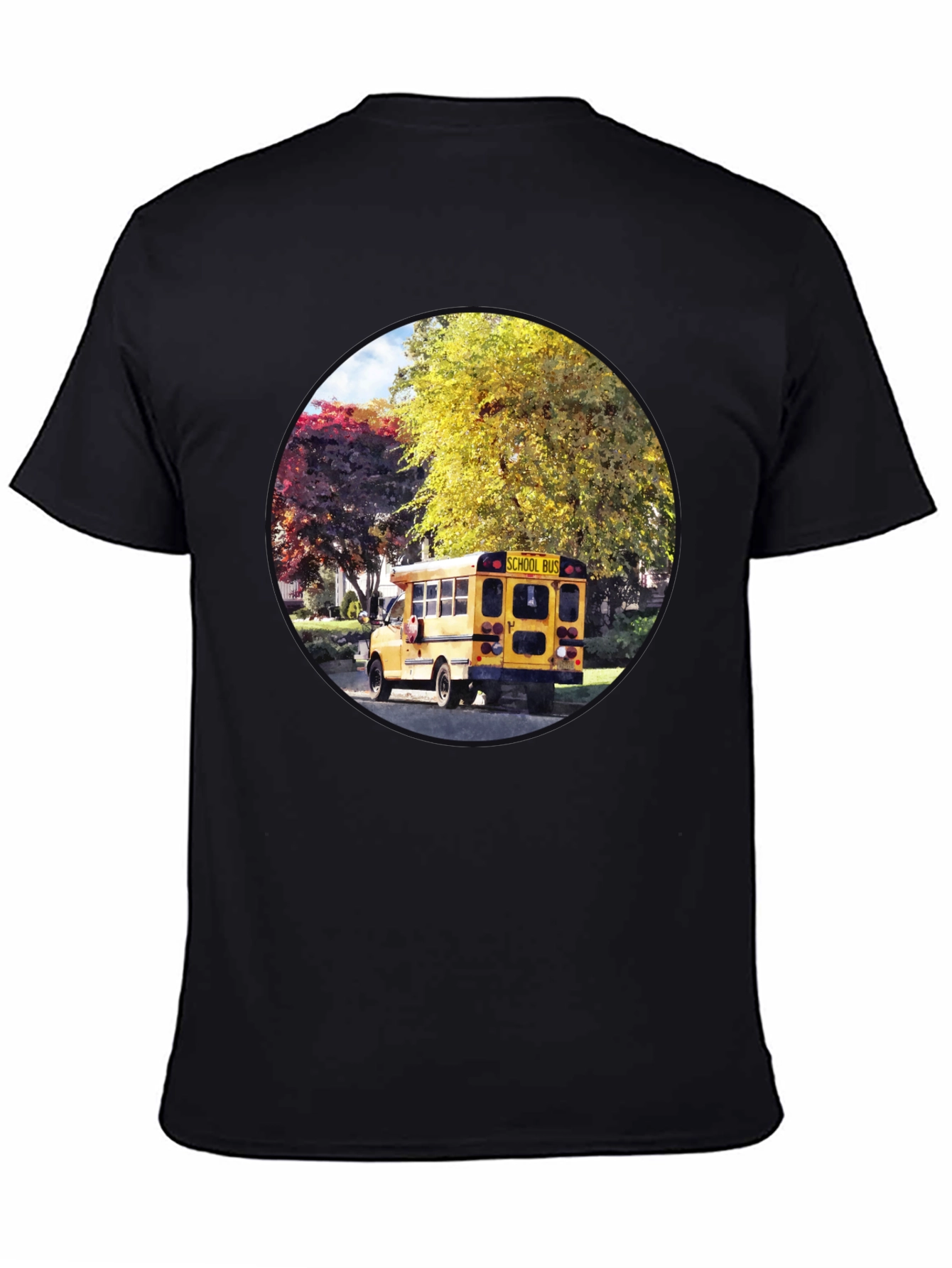 School Bus Graphic Tee - Unique Circle Design