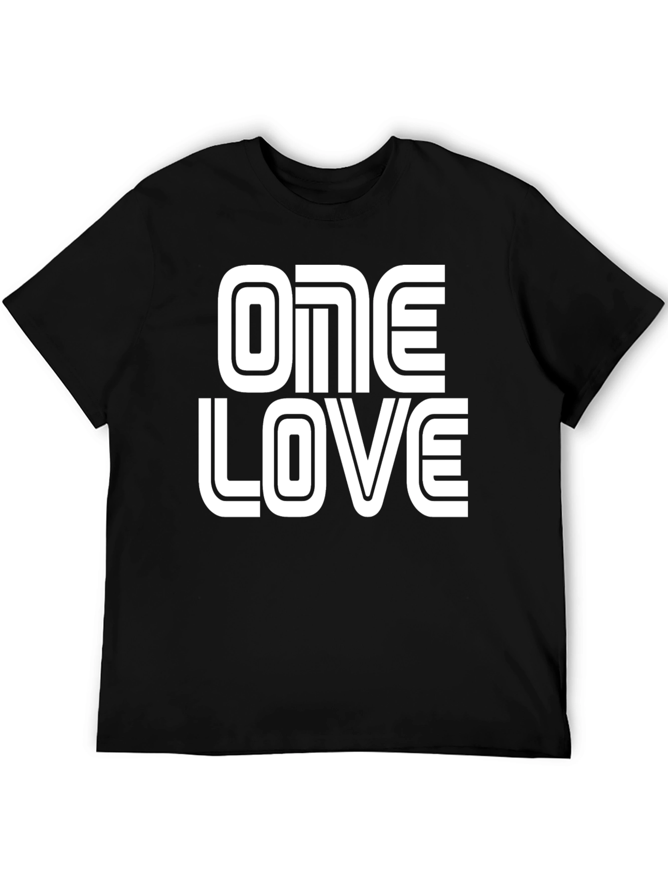 One Love Graphic Tee - Black Cotton Blend