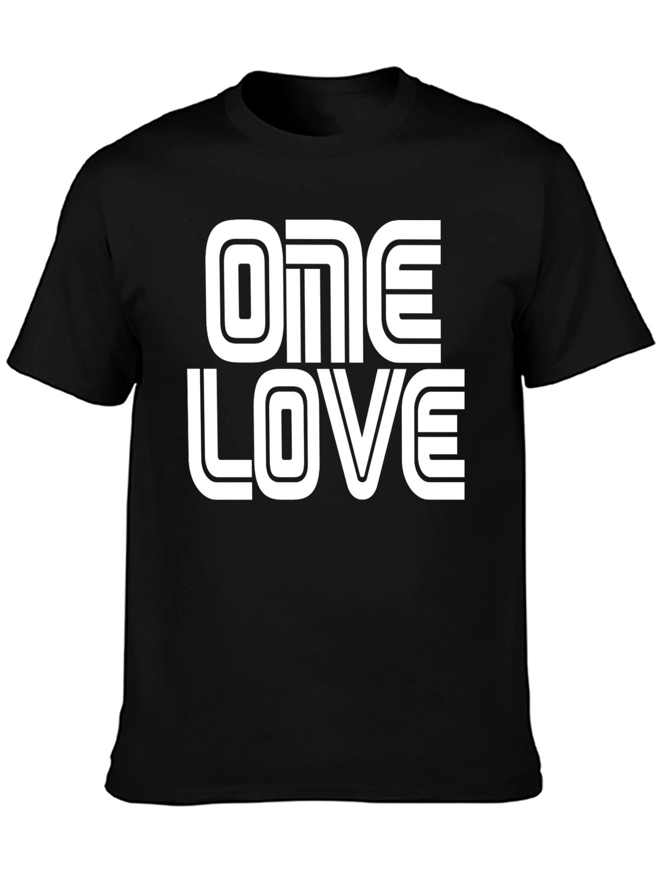One Love Graphic Tee - Black Cotton Blend