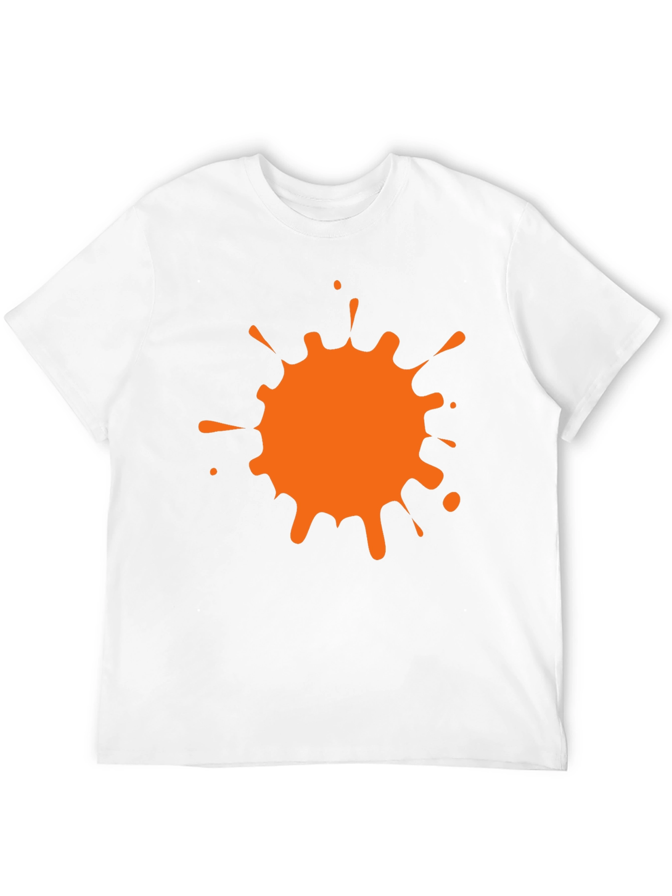 Black T-Shirt with Orange Paint Splatter