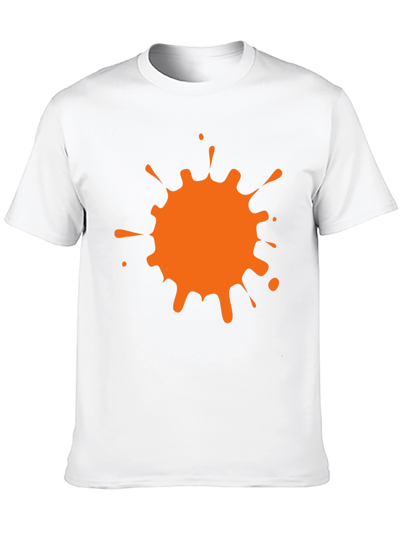 Black T-Shirt with Orange Paint Splatter