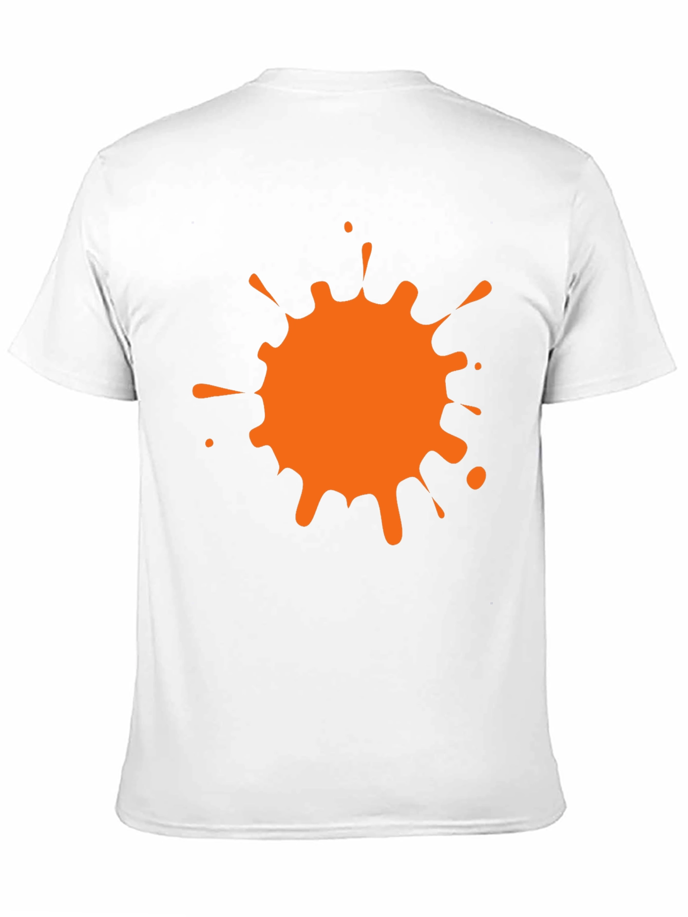 Black T-Shirt with Orange Paint Splatter