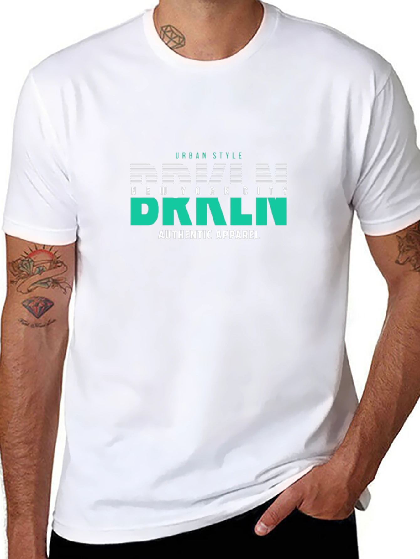 Urban Style BRKLN Graphic T-Shirt - Black