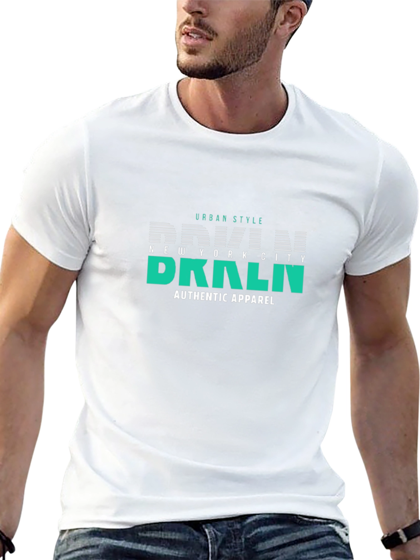 Urban Style BRKLN Graphic T-Shirt - Black
