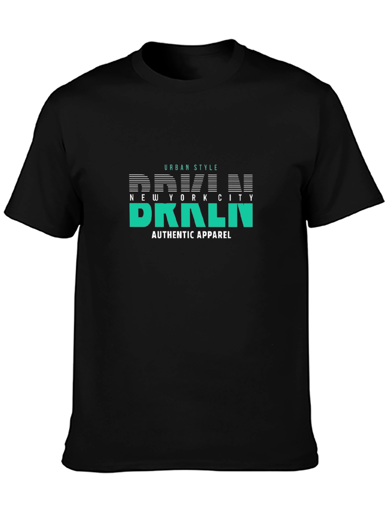 Urban Style BRKLN Graphic T-Shirt - Black
