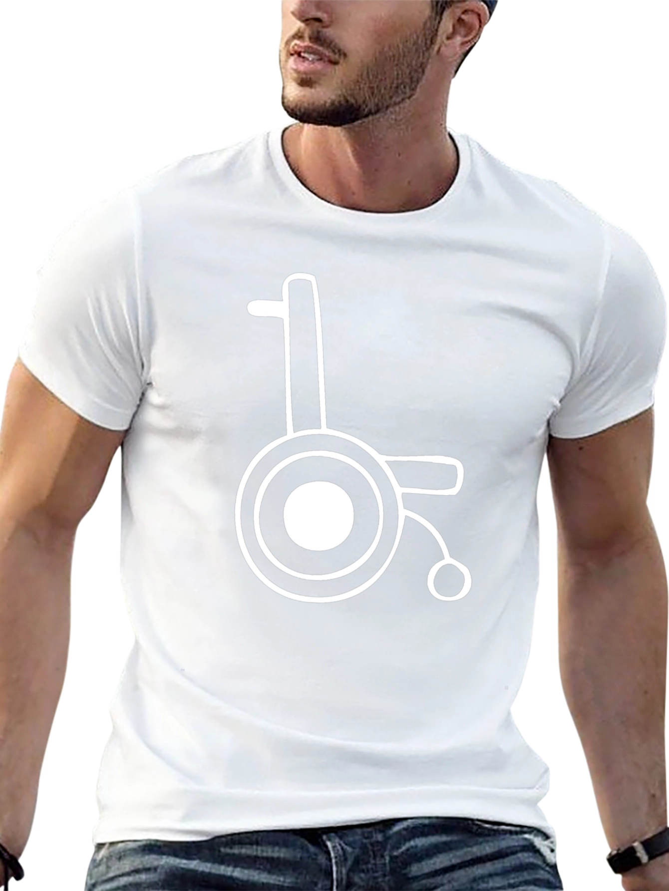 Wheelchair Graphic Tee - Black Cotton Blend