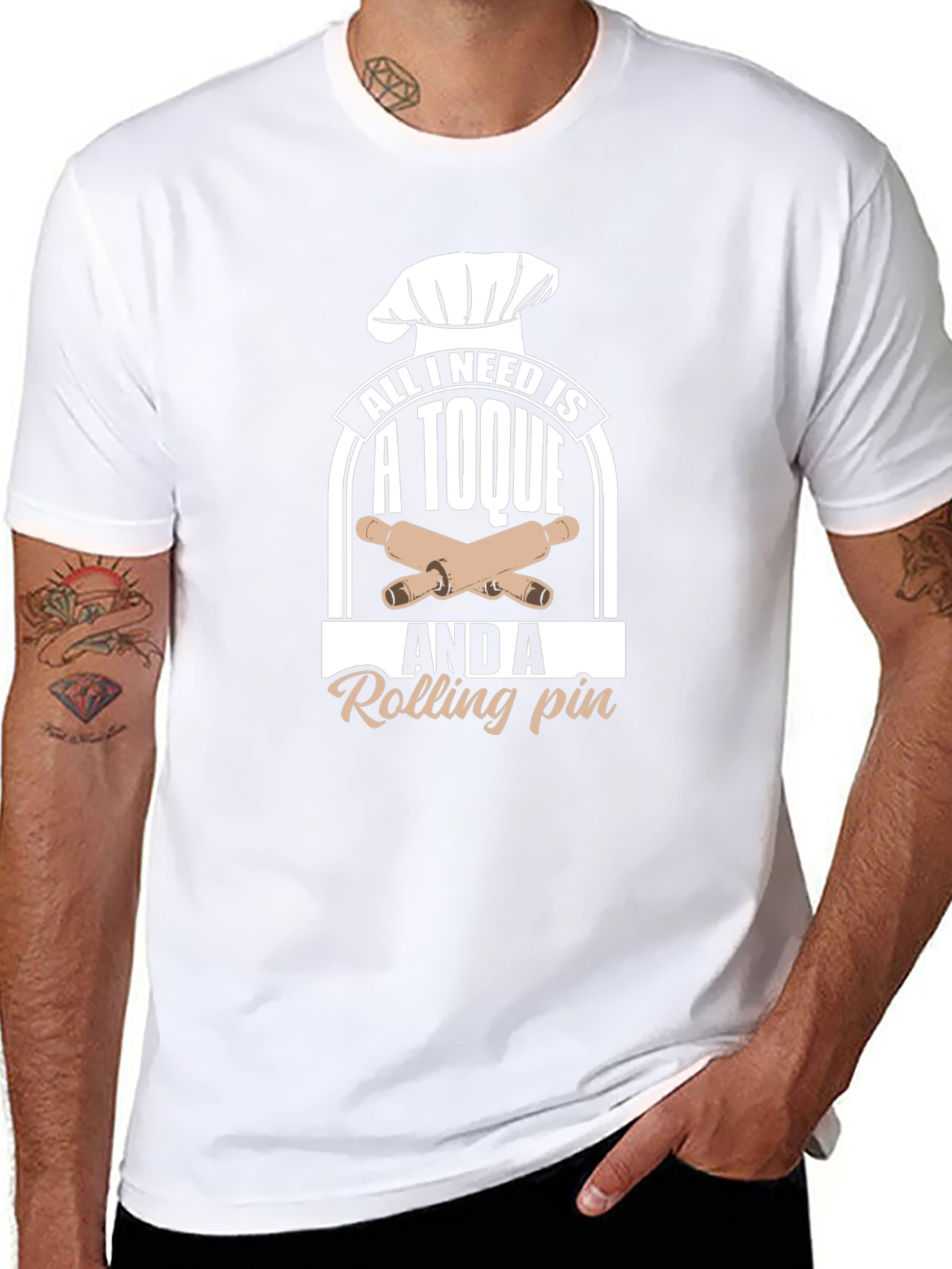 Chefs Toque & Rolling Pin Graphic T-Shirt