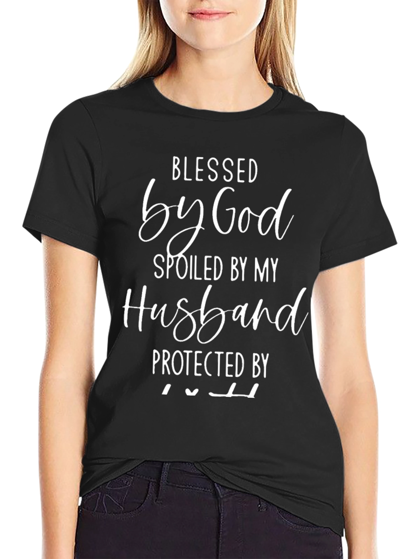 Blessed Wife Graphic Tee - Husband Spoiled Protected