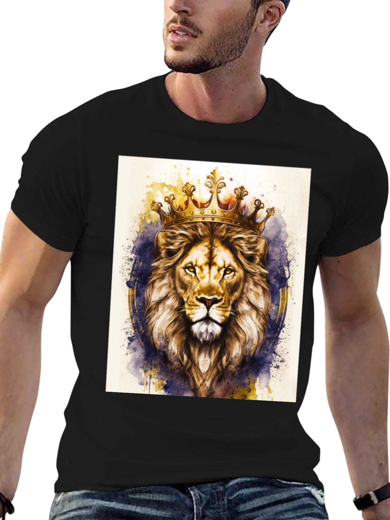 Lion King Graphic Tee - Black Cotton T-Shirt