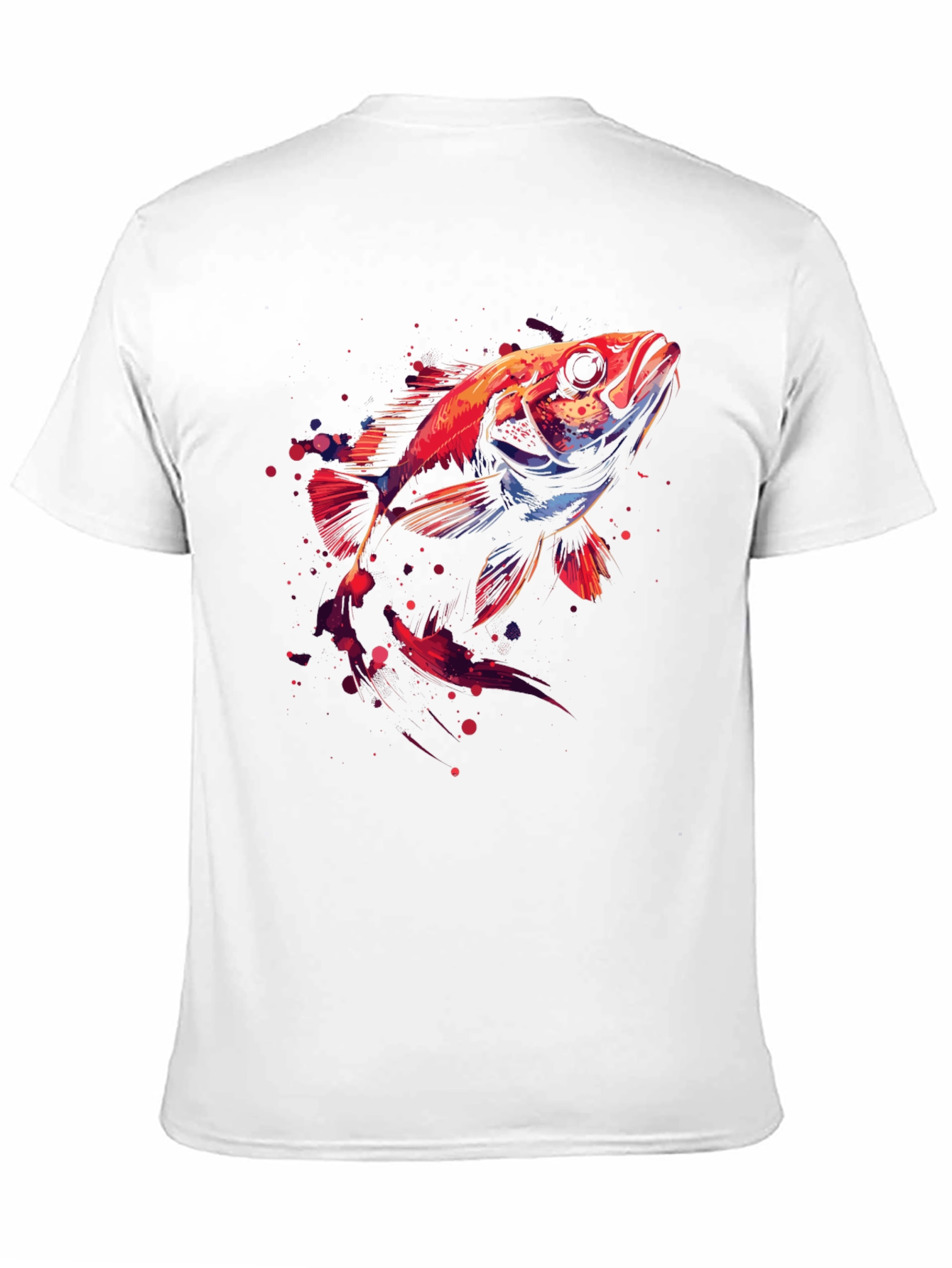 Abstract Fish Graphic Black T-Shirt