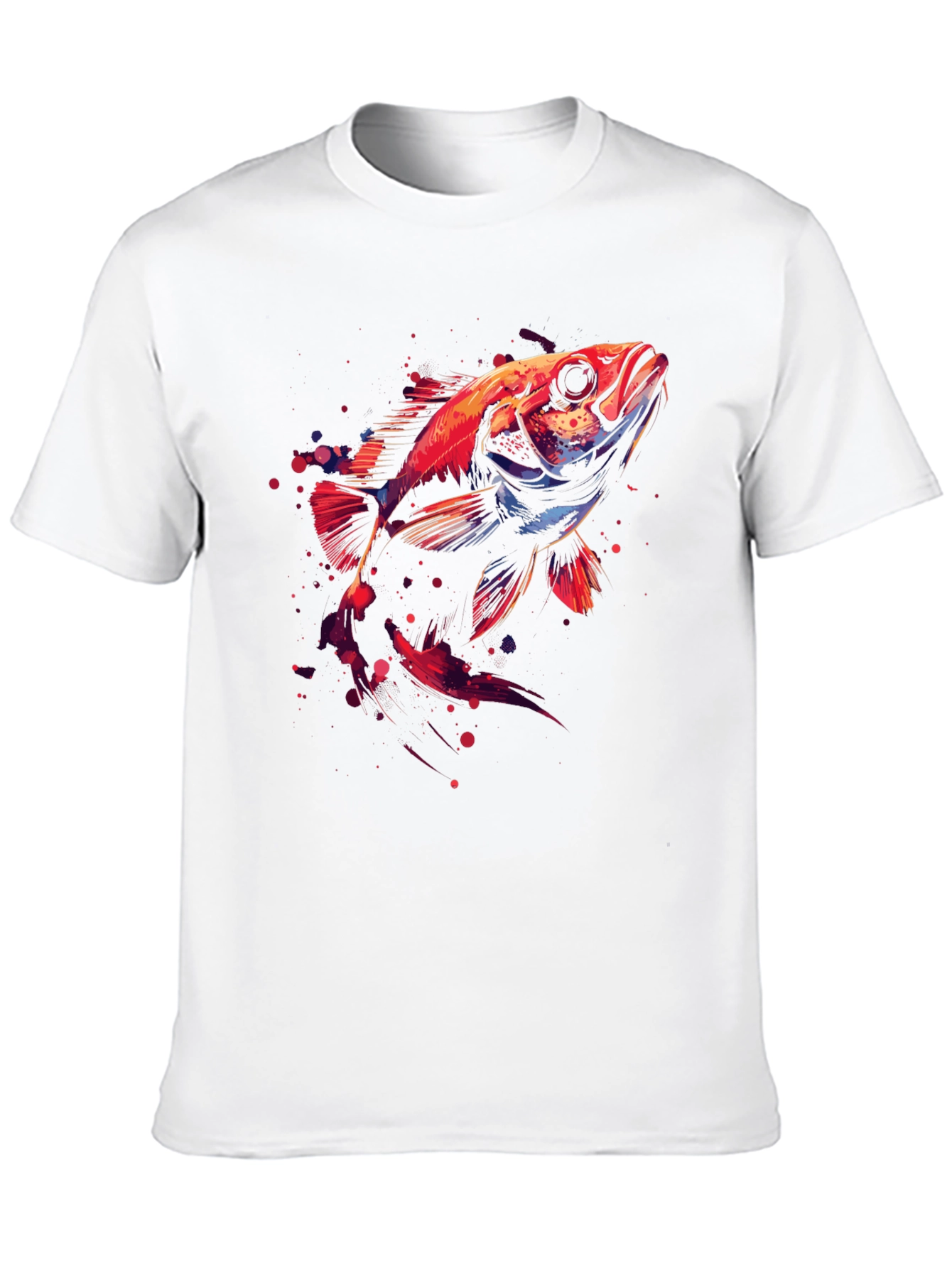 Abstract Fish Graphic Black T-Shirt