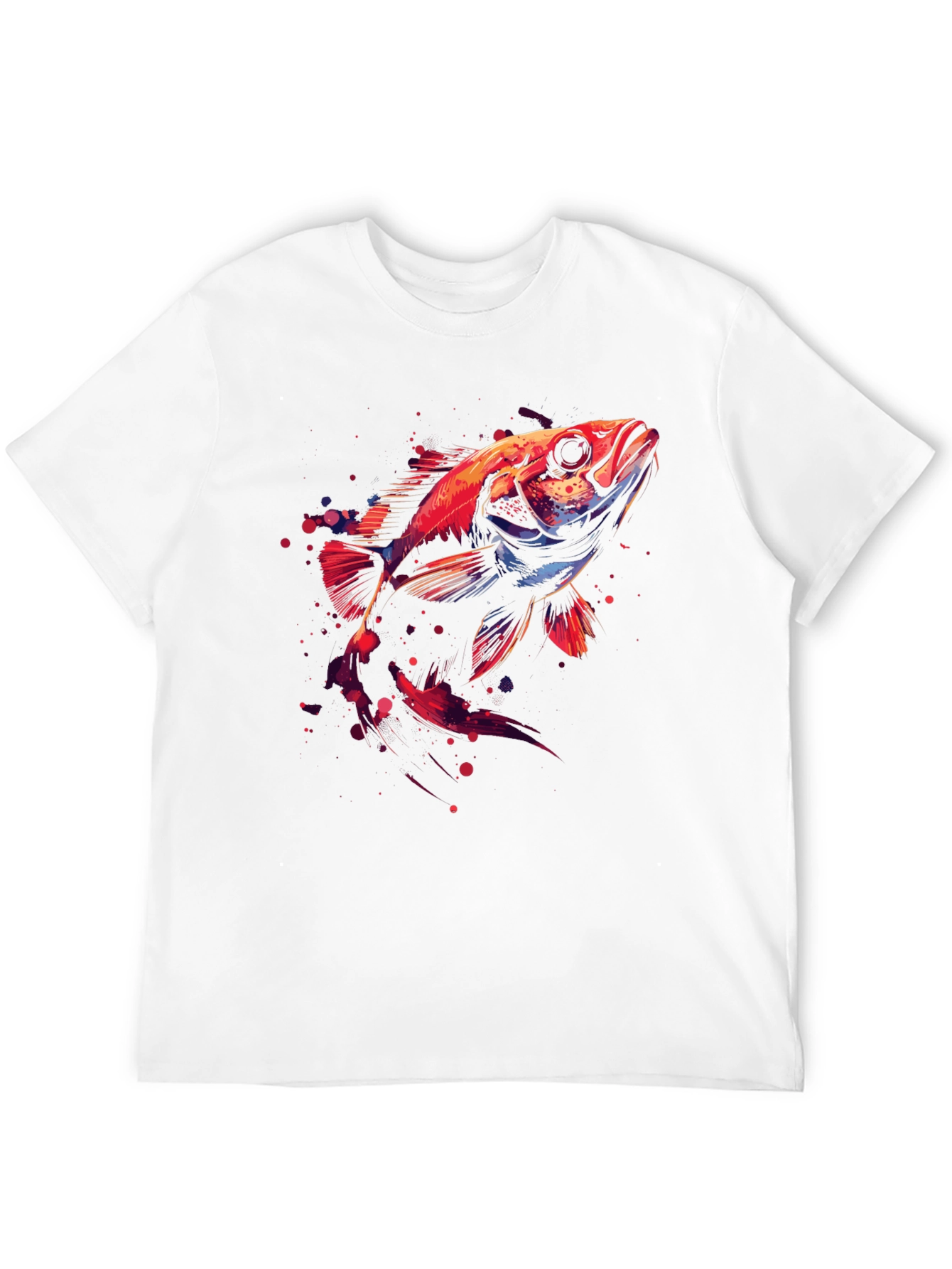 Abstract Fish Graphic Black T-Shirt