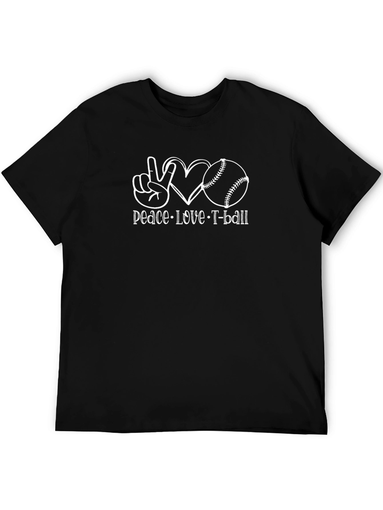 Peace Love T-Ball Graphic Tee - Black