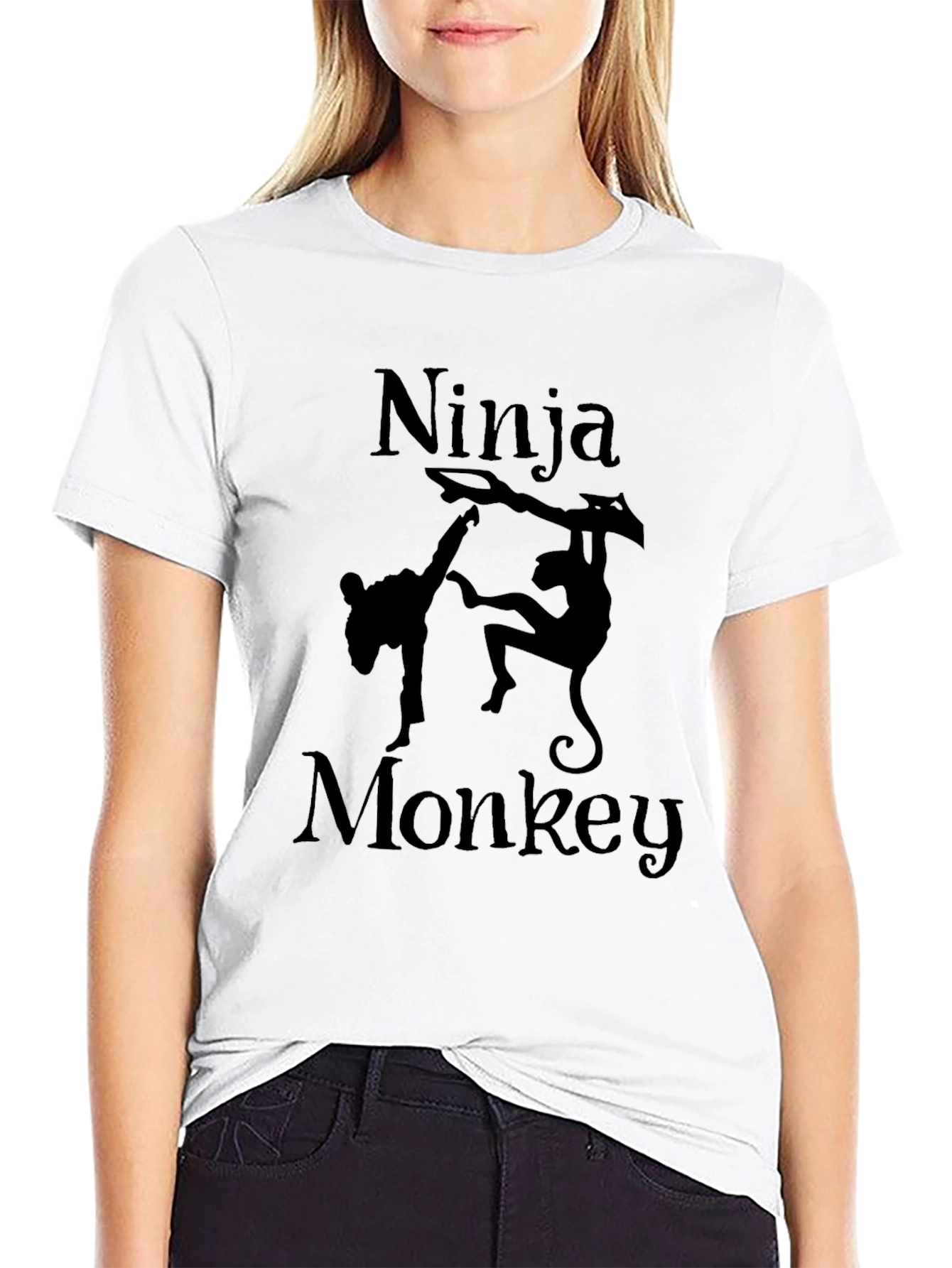Ninja Monkey Graphic T-Shirt - Mens Black Tee