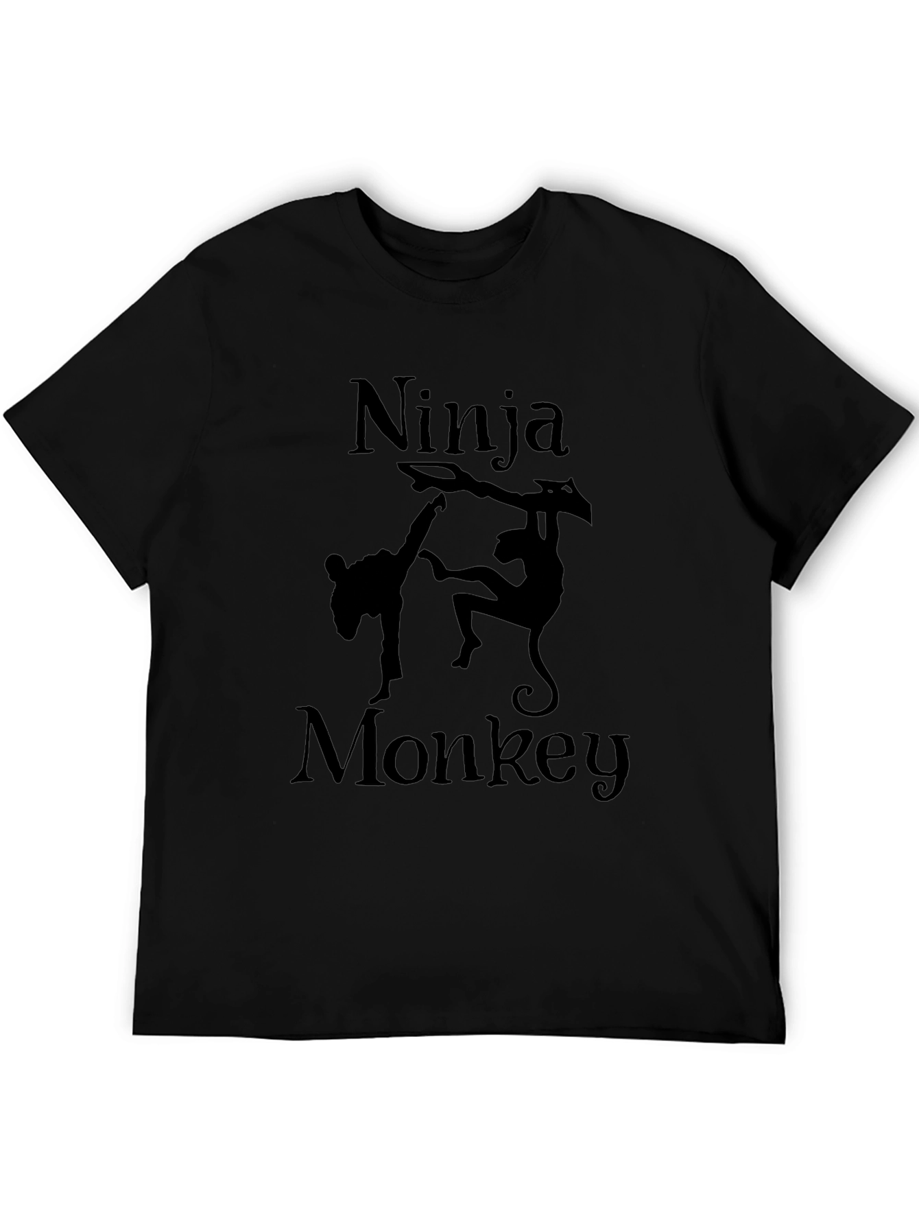 Ninja Monkey Graphic T-Shirt - Mens Black Tee