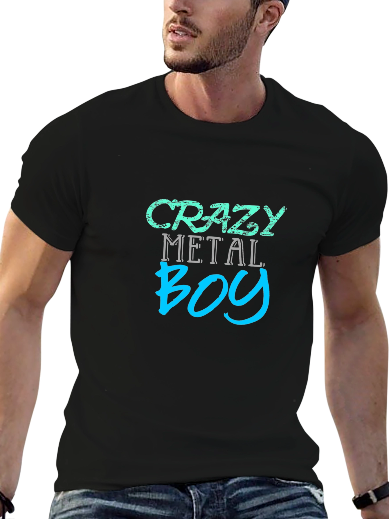 Crazy Metal Boy Graphic T-Shirt - Black